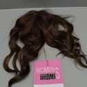 PANEWAY Hair Topper 16Inch Hair Toppers For Women Wavy Curly Brown Highlights Clip In Synthetic Wiglets Hair Pieces For Women
