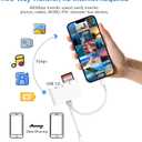 USB SD Card Reader SD Card Reader for iPhone, MBODMI USB-C & Lightning Dual Port Connectors,Digital Camera Adapter to iPhone USB C, Memory Card Reader Supports SD/Micro SD/USB 3.0 No App Required