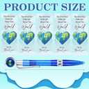 24 Set Earth Day Gift Bulk Retractable Cute Globe Pens with Mini Globe Keychains Thank You Cards Earth Day Party Favors Tellurion Black Ink Ballpoint Pens for Office Supplies