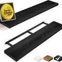 BAYKA Floating Shelves for Wall, 36 inches Long Wall Mounted Rustic Wood Shelves for Bathroom, Bedroom, Living Room, Kitchen, Office, Hanging Shelf for Books/Storage/Decor (Black,Set of 2), A. Black - Universal Classic Style
