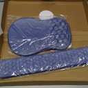 Hokafenle 2 in 1 Ergonomic Mouse Pad Wrist Support & Wrist Rest for Computer Keyboard Set, with Relieve Carpal Tunnel Pain Massage Bulge and Full Memory Gel Design (2In1 Set, Midnight Blue)