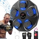 Music Boxing Machine, Interactive Punching Trainer with Boxing Gloves, Large Size Wall Mounted Electronic Boxing Target for Adults Kids, 9 Modes & 9 Speeds