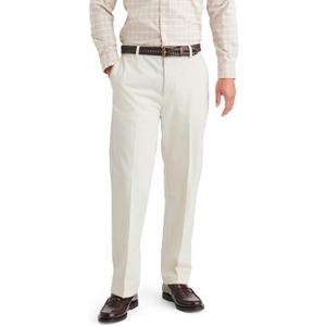 Dockers Men's Straight Fit Signature Iron Free Khaki with Stain Defender Pants (Regular and Big & Tall), (New) Egret, 34W x 30L