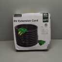 RVGUARD 50 Amp 50 Foot RV/EV Extension Cord, NEMA 14-50P/R Heavy Duty Extension Cord with LED Power Indicator and Cord Organizer, Green, ETL Listed