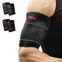 Bicep Tendonitis Brace for Pain Relief, Upper Arm Compression Sleeve for Men and Women, Bicep Compression Sleeve for Muscle Strain (Gray, Small)