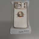 Hython for iPhone 17 Pro Max Case with Ring Stand, 360 Rotatable Ring Holder Magnetic Kickstand, Plating Rose Gold Edge Soft Cover Protective Phone Case for iPhone 17 Pro Max 6.9", White