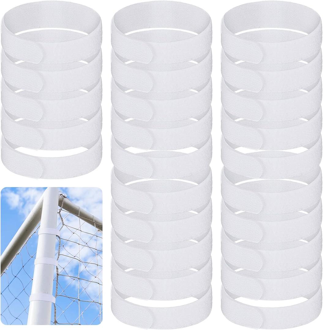 50 Pcs Goal Net Straps Soccer Attachment Straps Trap White for Holding Nets to the Goal Posts for Boys Kids Soccer Training, 14 x 0.8 Inch