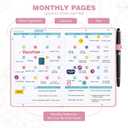 Undated 12 Month Planner Hardcover (5.5x8.5") - Weekly & Monthly Academic Life Organizer, Productivity Journal, Thick Paper, Sticker, Bookmark, Pen Loop(Pink)
