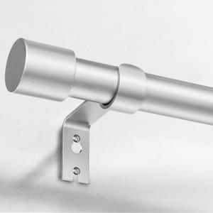 Heavy Duty Curtain Rods for Windows 72 to 144 Inch, 1 Inch Silver Curtain Rods for Outdoor, Farmhouse, Bedroom, Kitchen, Living Room, Adjustable Easy Install Drapery Rod (A2,Silver,30"-150")