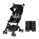 gb Pockit+ All-Terrain, Ultra Compact Lightweight Travel Stroller with Canopy and Reclining Seat in Velvet Black