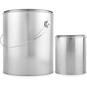 Cornucopia Brands 1 Gallon Empty Paint Can + 1 Quart Empty Paint Can (Combo - Pack of 2) Unlined Metal Cans w/Lids