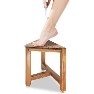 ENKEZI Shower Foot Rest 12 in - Shower Stool for Shaving Legs, Small Corner Bathroom Bench Suitable for Small Shower Spaces - Bath Seat, Spa Foot Rest Shaving Stool Corner