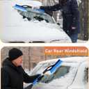 EcoNour 27" Aluminum Snow Brush 4 Pack with Ice Scrapers for Car Windshield and Window | Car Snow Scraper and Brush with Ergonomic Foam Grip Winter Accessories (Orange, Pink, Green, Blue)