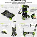 330LB Folding Hand Truck Moving Dolly, Hand Trucks Heavy Duty Combination of 4 Wheels and 2 Wheels Convertible Dolly Cart with Retractable Handle Dolly for Moving Office Carts(Green)