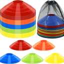 60/30 Pack Soccer Training Cones - Agility Cones with Carry Bag, Sturdy Disc Cones for Sports Training, Soccer, Football, Basketball, Indoor Outdoor Sports, Festive Events, Field Cone Markers