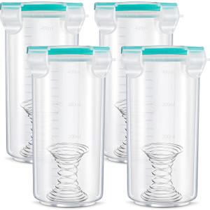Touch up Paint Container Touch up Cups Paint Storage Cups with Lids Storage Containers Airtight Container with Stainless Steel Mixing Ball for Repainting Leftover, 13 oz(4 Pieces)