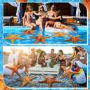 Leyndo 10 Pcs 24 Inch Summer Inflatable Starfish Pool Float Beach Decor | Orange Starfish Shape Set, Pool Party Supply, Outdoor Indoor Decoration, Easy Inflate Deflate, Lightweight Water Play