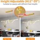 Modern LED Gold Pendant Light, 47IN Ceiling Chandelier Fixtures Dimmable with Remote Control 3000k-6500K Adjustable Color Temperature, Aluminum Island Lighting Lamp for Dining Room, Living Room