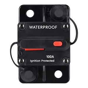 100 Amp Waterproof Circuit Breaker,with Manual Reset,12V-48V DC,for Car Marine Trolling Motors Boat ATV Manual Power Protect for Audio System Fuse