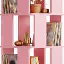 5-Tier Rotating Bookshelf Tower, 360° Square Spinning Book Shelf, 15.6"D x 15.6"W x 62.6"H