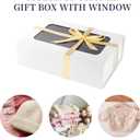 White Large Gift Box with Window, 13.5"x9"x4.3" Bridesmaid Box for Gifts Giving,Birthday Gift Boxe with Magnetic,Closure Lid Gift Boxs for Presents,Cute Box,Luxury for Gift Packaging,Gift Boxes for Wrapping Gifts