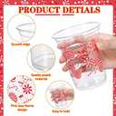 Honeydak 50 Pcs Christmas Cups 12 oz Christmas Candy Cane Plastic Cups Clear Winter Disposable Glasses Xmas Theme Drinking Glasses for Home Xmas Winter Holiday Party Favors Kitchen Supplies Decoration