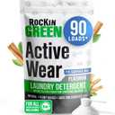 Rockin' Green Laundry Detergent, Plant based, All Natural Laundry Detergent Powder, Vegan and Biodegradable Odor Fighter, Safe for Sensitive Skin (Active Wear 90 Loads - Freshwood Mac)