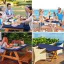 homing Rectangle Table Cloth Cover, Waterproof Polyester Elastic Fitted Tablecloth, Fits for 8 Foot Folding Tables, Washable Table Protector for Picnic, Camping, Outdoor (Navy Blue, 36" x 96")