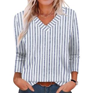 XIEERDUO Long Sleeve Shirts for Women V Neck Fall Tops Basic Tunic Tops Loose Fit Dressy 2025, XL