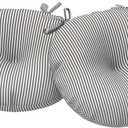 Outdoor Bistro Chair Cushions, Water Repellent Furniture Chair Pads Set of 2, Round Pillow for Decoration Home and Garden, 15x15x4, Stripe Gray