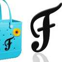 From Source To Site Black Letter Charms for Bogg BagAlphabet Lettering Accessories Charms Compatible with Bogg Bag, Insert Decorative Letter for Handbag Beach Tote Bag