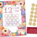 2 x 12 Things I Love About You Scratch Off Birthday Cards - Unique Birthday Gift for Kids Adults, Interactive Romantic Surprise with Hidden Messages (I Love)