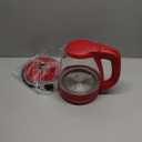 OVENTE Electric Kettle, 1.5L Borosilicate Glass Countertop Water Heater and Boiler for Coffee or Tea, BPA-Free, Auto Shut-Off, Boil-Dry Protection, Removable and Washable Spout Filter, Red KG83R (1.6 Quarts)