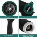 5 x Heavy Duty Garden Hose Nozzle, Water Hose Sprayer Nozzle with Thumb Flow Control, 10 Spray Patterns, High Pressure Hose Nozzle for Lawn & Plant Watering, Car & Pet Washing Forest Green