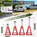 SHALL RV Stabilizer Jacks, 4-Pack Heavy Duty Aluminum Jack Stands for Travel Trailer Camper, Single Support up to 7500 Lbs, RV Leveling Screw Jack with Spare Nuts & Pads, Adjustable from 11" to 17"