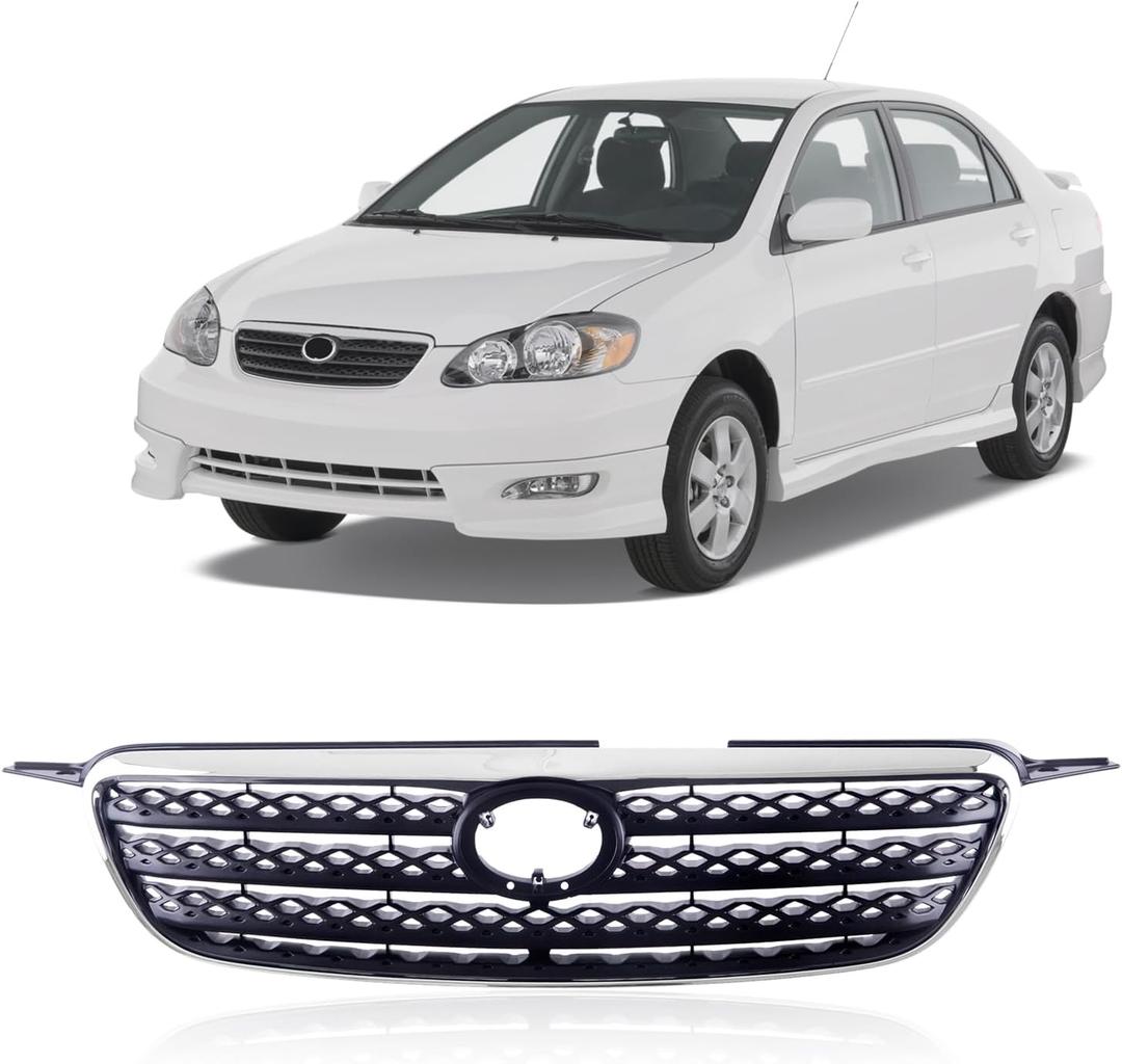 CarPartsDepot Front Bumper Grill Grille Compatible With Corolla (2005-2008 Corolla)
