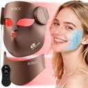 4D Wireless Red Light Therapy for Face and Neck with 400 LEDs,8+1 Color Light Therapy Mask with NIR, 850nm Red Light Therapy Mask, 4000mAh Rechargeable Led Face Mask Remote Control for Home & Travel
