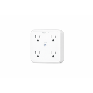 Multi Plug Outlet - Addtam Surge Protector Wall Mount with Outlet Extender, Outlet Splitter Power Strip for Home, Office, Hotel, White  