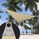 ShadeMart 12' x 12' x 12' Beige Sun Shade Heavy Duty Triangle Shade Sail Custom Size Super Ring Canopy Awning Shades for Patio Carport Yard UV Blockage Commercial Grade 260 GSM