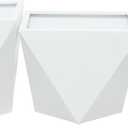 CosmoLiving by Cosmopolitan Metal Indoor Outdoor Planter, Set of 3 18', 16', 15'W, White (14" x 16" x 16")