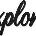 CREATCABIN Explore Word Cutout Sign Laser Cut Wood Letter Sign Black Wall Decor Unfinished Wooden Signs Wall Art Basswood Hanging Sculpture Decor for Craft DIY Home Farmhouse Front Door 11.9x5.9Inch