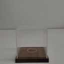 Clear Acrylic Softball Display Case with Wood Base, Memorabilia Stand Cube Holder, Dust Protection Transparent Storage Box for Single Ball Souvenir Softball Collections (1-Pack)