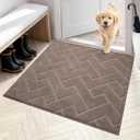 PURRUGS Dirt Trapping Door Mat Indoor Entrance, 36" x 36", Grayish Brown