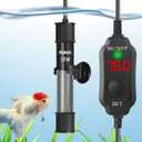 50W Adjustable Aquarium Heater Super Short Submersible Fish Tank Heater Fish Heater with LED Digital Display Thermostat, for Tanks 5-10 Gallons