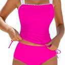 Blooming Jelly Womens Tankini Swimsuits Tummy Control Slimming Ruched 2 Piece Bathing Suit Modest High Waisted Retro Swimwear, L