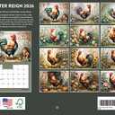 Rooster Calendar 2026 Wall Monthly Roosters Gifts For Rooster Lovers Women Men | American Made In The USA