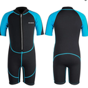 Seaskin Kids Wetsuit for Boys Girls Toddlers, 2mm Front Zipper Shorty Wetsuits, 3mm Back Zip Full Wetsuit, Neoprene Thermal Swimsuits for Diving Surfing Swim Lessons, Size 10