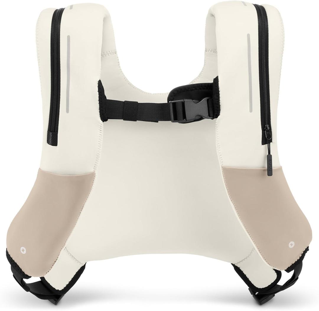 ZULU Weighted Vest | 20lb Adjustable Weighted Vest for Women & Men for Walking, Running & Strength Training | Machine Washable Fresh Layer, Phone Pockets, Reflective Straps | Limestone