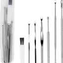 7 Pcs Ear Pick Earwax Removal Kit, BetyBedy Ear Cleansing Tool Set, Ear Curette Ear Wax Remover Tool with Cleaning Brush and Storage Box, Sliver