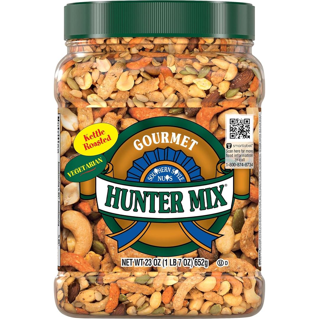 Southern Style Nuts Gourmet Hunter Bulk Trail Mix, 23 oz (Pack of 1), Sesame Sticks, Roasted Peanuts, Sunflower Kernels, Almonds, Cashews & Pepitas, Mixed Nuts, Snacks for Adults & Kids (EXP 02/22/25)